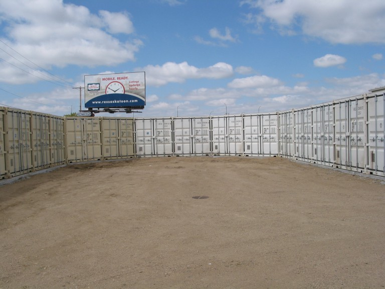 Fenced container compound at Stor All